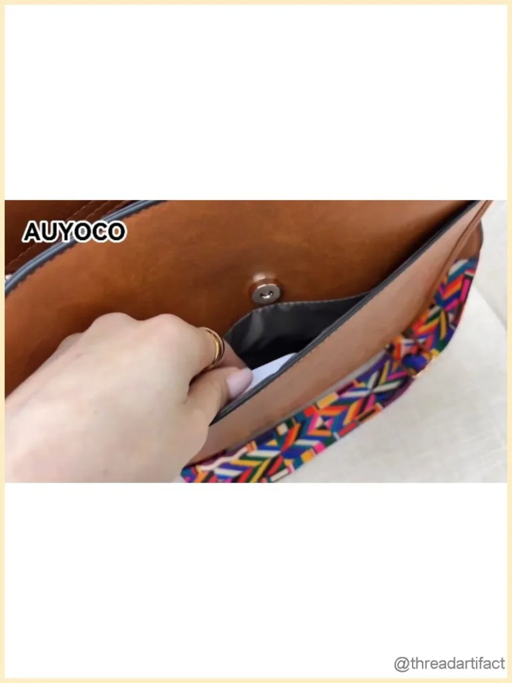 Vegan Leather Crossbody Bag with 2 Guitar Straps, Zip Pockets, Shoulder Bag